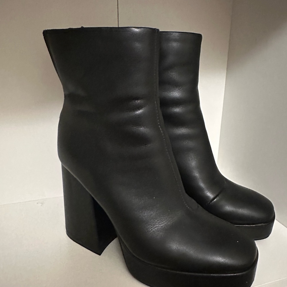 Black Leather Ankle Boots